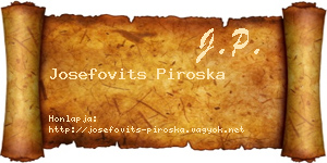 Josefovits Piroska névjegykártya